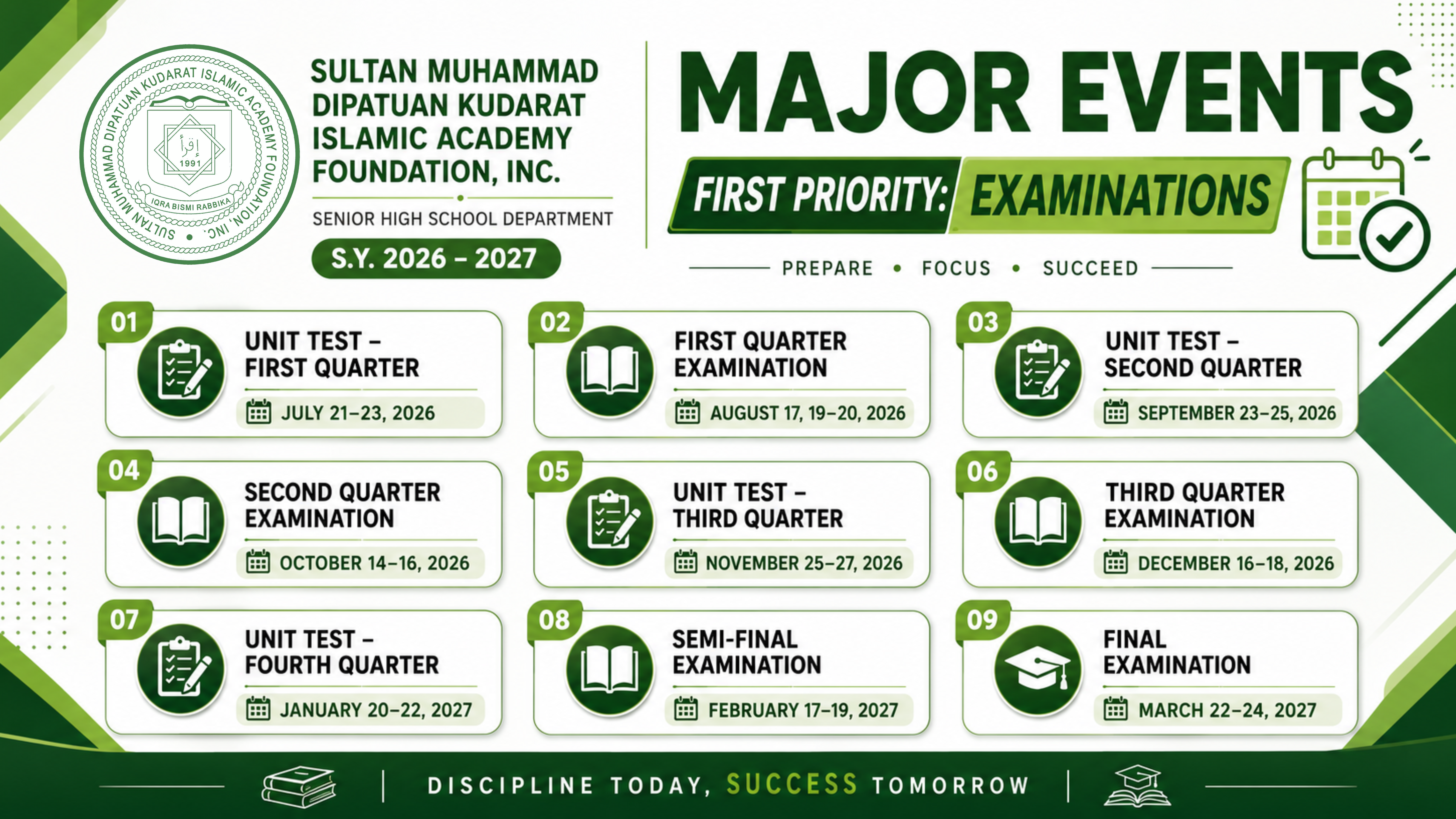 Read more about the article Senior High School Calendar of Activities 2026-2027